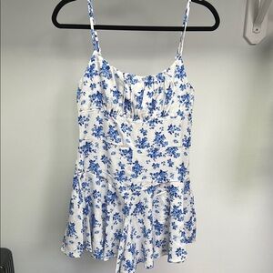 Floral Blue and White Dress